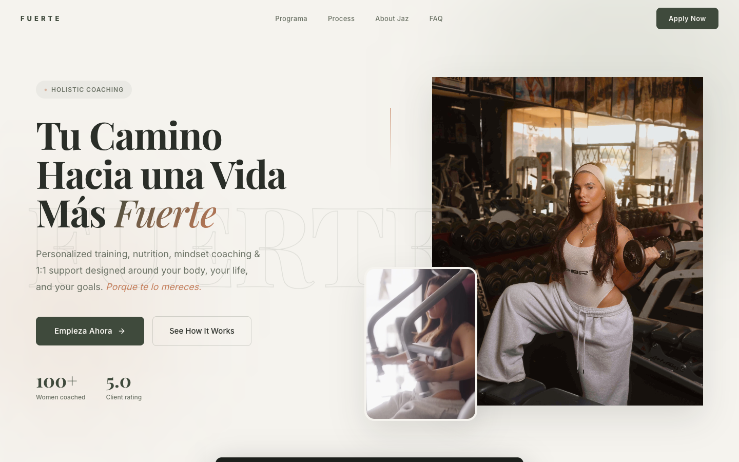 Fuerte Movement coaching website