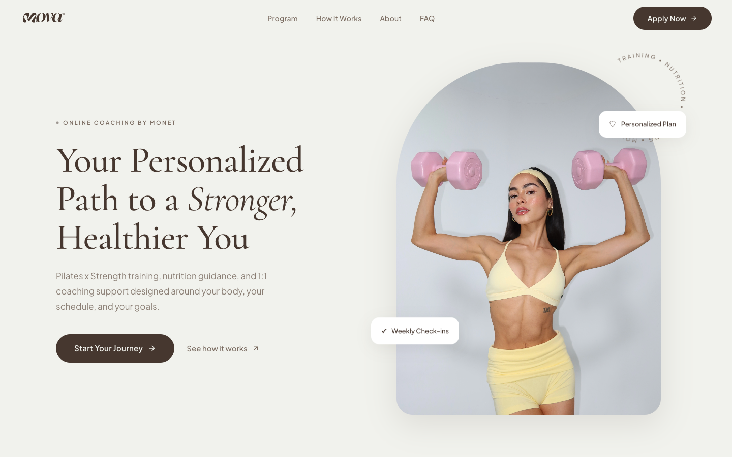 MOVA Fitness coaching website